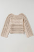 Cable Knit Open Weave Boat Neck Sweater