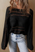 Cable Knit Open Weave Boat Neck Sweater