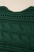 Cable Knit Open Weave Boat Neck Sweater