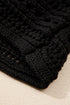 Cable Knit Open Weave Boat Neck Sweater