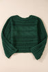 Cable Knit Open Weave Boat Neck Sweater