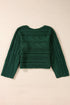 Cable Knit Open Weave Boat Neck Sweater