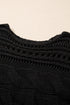Cable Knit Open Weave Boat Neck Sweater
