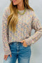 Cable Knit Round Neck Long Sleeve Sweater