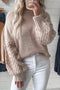 Cable Knit Sleeve Drop Shoulder Sweater