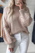 Cable Knit Sleeve Drop Shoulder Sweater