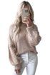 Cable Knit Sleeve Drop Shoulder Sweater