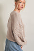 Cable Knit Sleeve Drop Shoulder Sweater