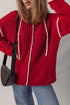 Cable Knit Sleeve Exposed Seam Pullover Hooded Sweater