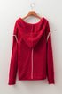 Cable Knit Sleeve Exposed Seam Pullover Hooded Sweater