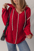Cable Knit Sleeve Exposed Seam Pullover Hooded Sweater