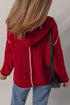 Cable Knit Sleeve Exposed Seam Pullover Hooded Sweater