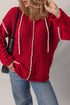 Cable Knit Sleeve Exposed Seam Pullover Hooded Sweater