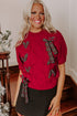 Cable Knit Tartan Ribbon Lace Up Short Sleeve Sweater
