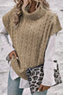 Cable Knit Turtleneck Batwing Sleeve Sweater