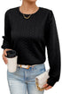 Cable Textured Puff Sleeve Sweatshirt