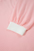 Ribbed Knit Long Sleeve Round Neck Top