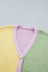 Patchwork V Neck Drop Shoulder Knitwear Cardigan