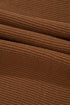Camel Ribbed Knit Drop Sleeve V Neck Loose Fit Sweater