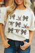Camo Bow Duck Print Crew Neck Western Graphic Tee