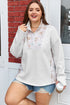 Camo Leaf Print Patchwork Zip Collar Pullover Sweatshirt