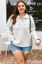 Camo Leaf Print Patchwork Zip Collar Pullover Sweatshirt