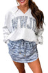 Camo Letter Print Long Sleeve Top Skort Dress Set