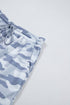 Camo Letter Print Long Sleeve Top Skort Dress Set