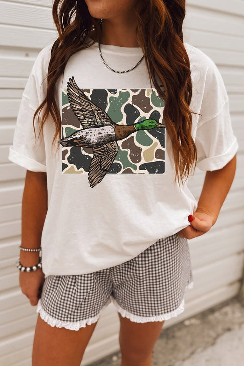 Camo Mallard Duck Western Short Sleeve Graphic Tee