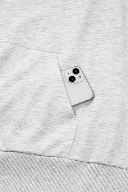 Camo Patchwork Drop Shoulder Kangaroo Pocket Plus Size Hoodies