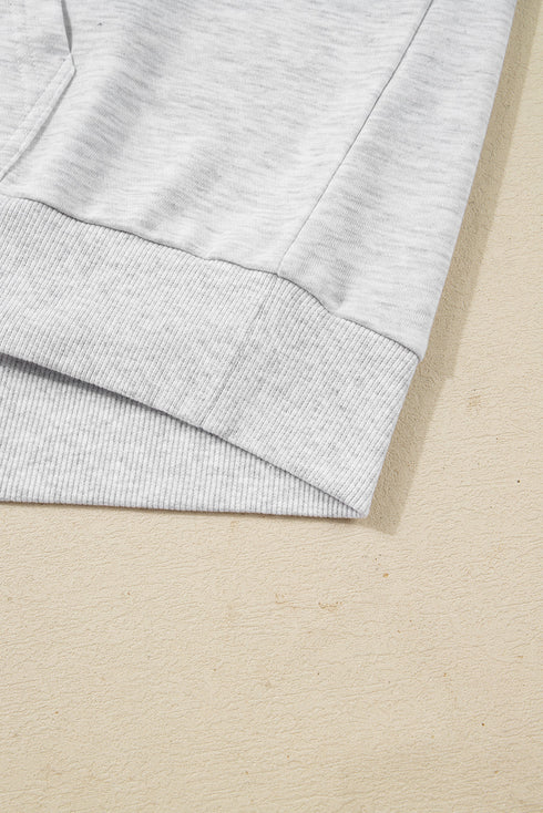 Camo Patchwork Drop Shoulder Kangaroo Pocket Plus Size Hoodies