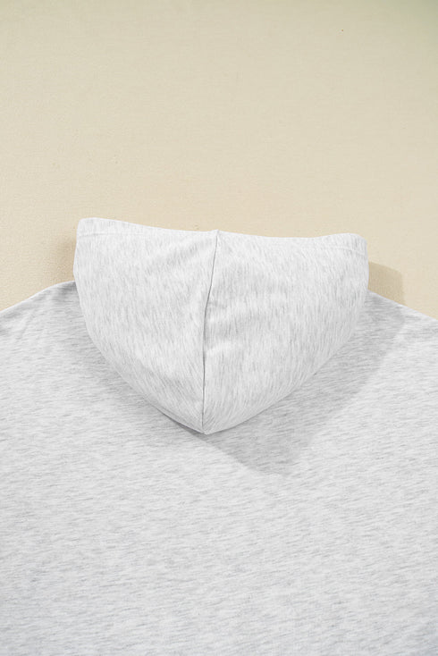 Camo Patchwork Drop Shoulder Kangaroo Pocket Plus Size Hoodies