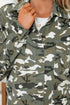Camo Print Chest Pockets Loose Fit Denim Jacket