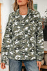 Camo Print Chest Pockets Loose Fit Denim Jacket