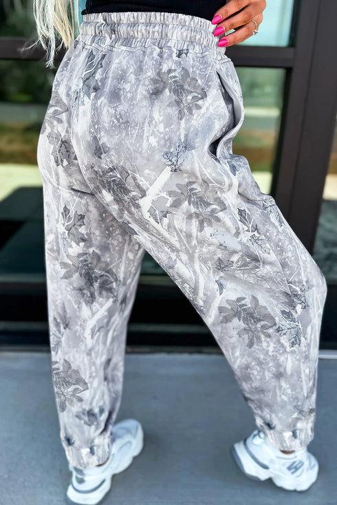 Camo Print Drawstring Elastic Waist Jogger Pants
