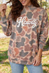 Camo Print Howdy Western Style Baggy Pullover Sweatshirt