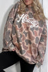 Camo Print Howdy Western Style Baggy Pullover Sweatshirt