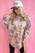 Camo Print Howdy Western Style Baggy Pullover Sweatshirt