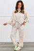 Camo Print Mock Neck Jogger Pant Set