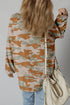 Camouflage Exposed Seam Patchwork Drop Shoulder Pullover Sweatshirt