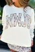 Camouflage Inspirational Letter Print Graphic Long Sleeve Tee