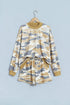 Camouflage Mock Neck Long Sleeve Top Short Set