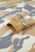 Camouflage Mock Neck Long Sleeve Top Short Set