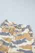Camouflage Mock Neck Long Sleeve Top Short Set