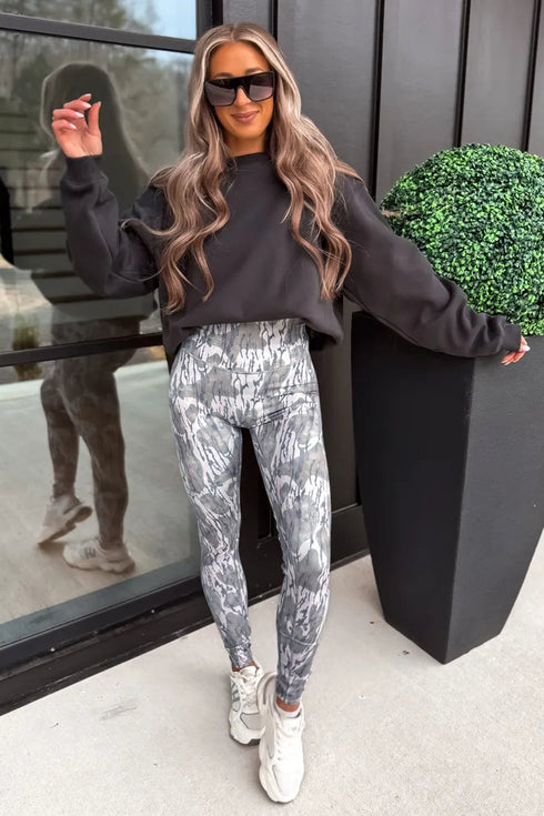 Camouflage Pattern High Waist Flexible Active Leggings
