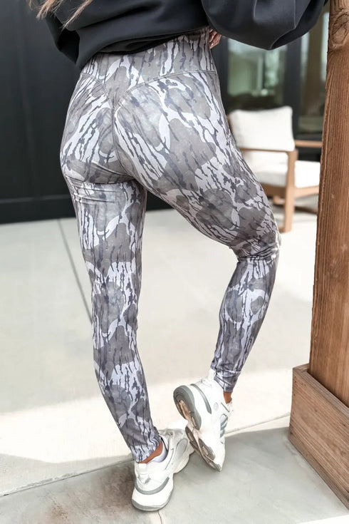Camouflage Pattern High Waist Flexible Active Leggings