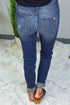 Camouflage Pattern Patch Destroyed Stretch Skinny Jeans