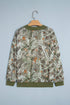 Camouflage Print Baggy Silhouette Western Inspired Pullover Sweatshirt