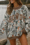 Camouflage Print Baggy Silhouette Western Inspired Pullover Sweatshirt
