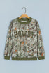 Camouflage Print Baggy Silhouette Western Inspired Pullover Sweatshirt